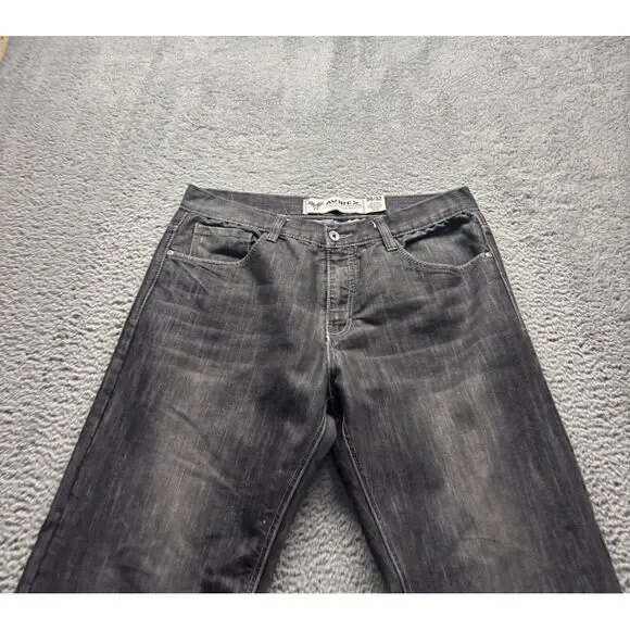 Vintage Avirex Jeans‎ Mens 36x32 Black RelaxedBaggy Fit Denim Dark Wash Relaxed